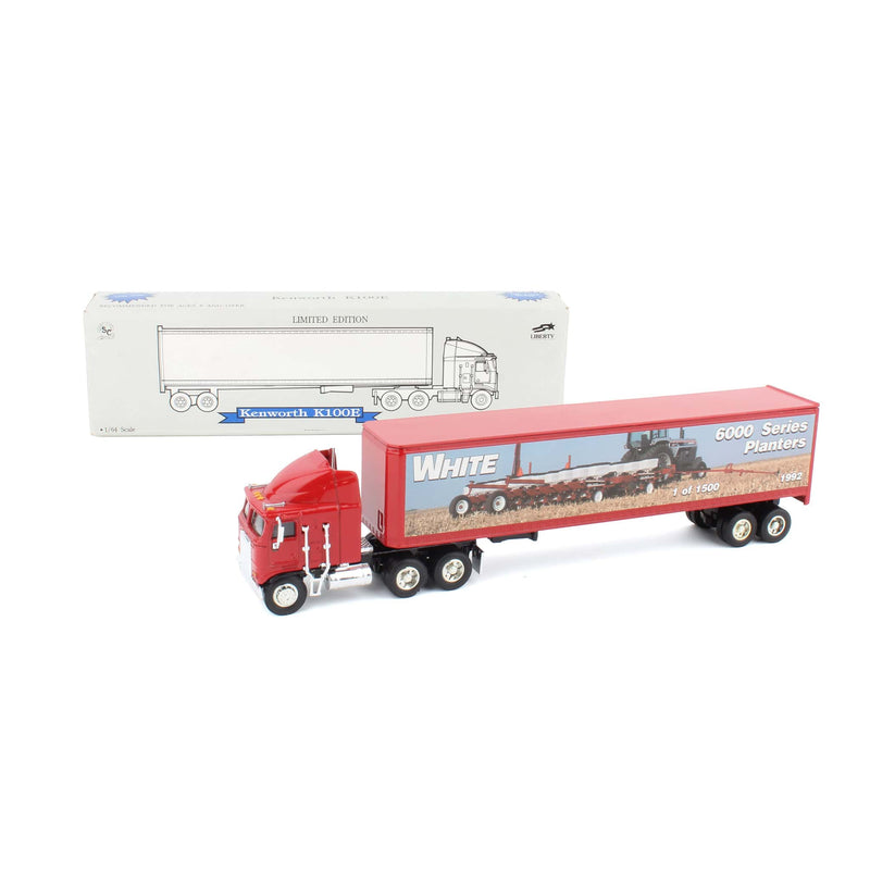 1/64 Kenworth K100E Semi Truck w/ Diecast White 6000 Series Planter Limited Edition Trailer by SpecCast