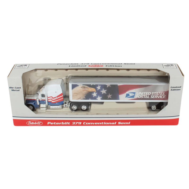 1/64 Peterbilt 379 Conventional Semi Truck & Trailer with US Postal Service American Flag Deco