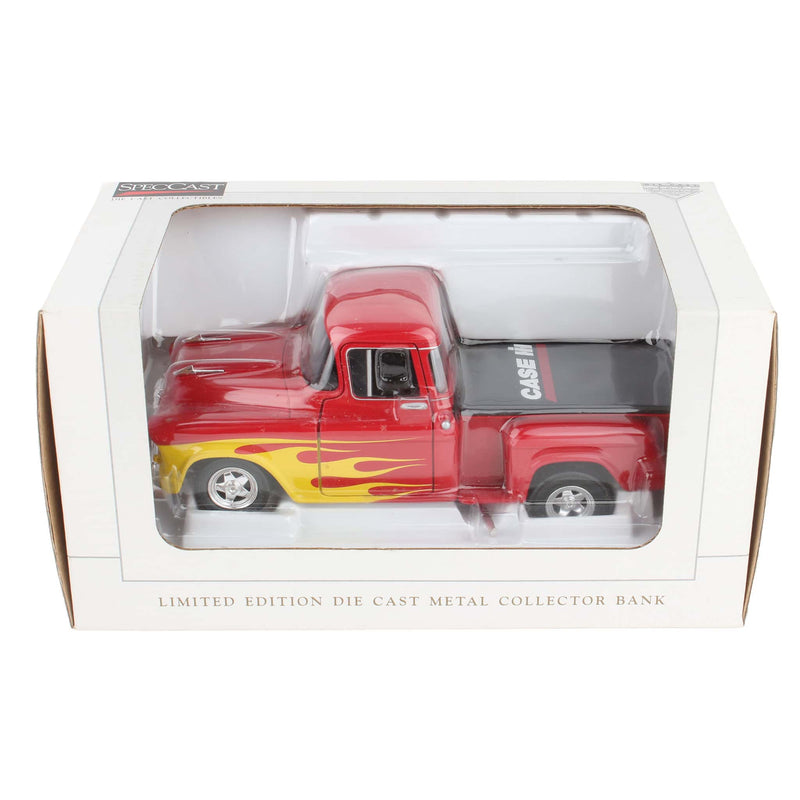 1/25 1957 Chevrolet Pickup Bank, Red with Flames, Case IH Logos, Limited Edition by SpecCast
