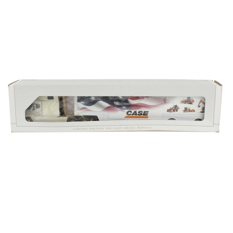 1/64 Freightliner Semi Featuring American Flag Deco with Case Construction Equipment by SpecCast